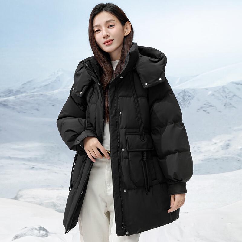 Xuezhongfei Women's Winter Detachable Hood Duck Down Puffer Jacket X40149408F