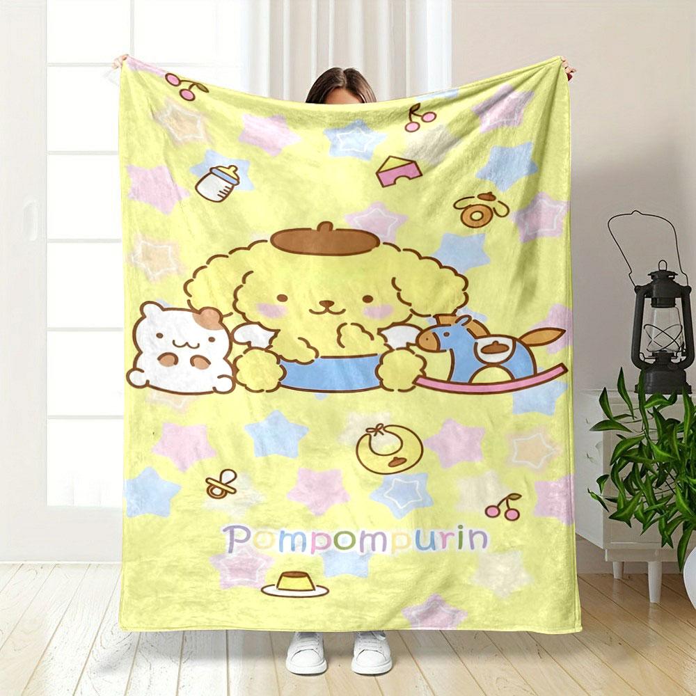Cute yellow dog for all seasons blanket lunch break throw gift