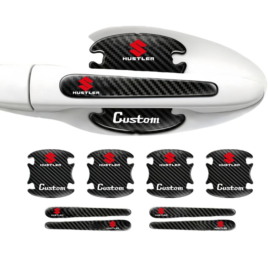 Door Handle Protectors for Suzuki Hustler and Compatible with All Paint Carbon Fiber Waterproof High Temperature Comfortable Easy Set of 8 MR31S,