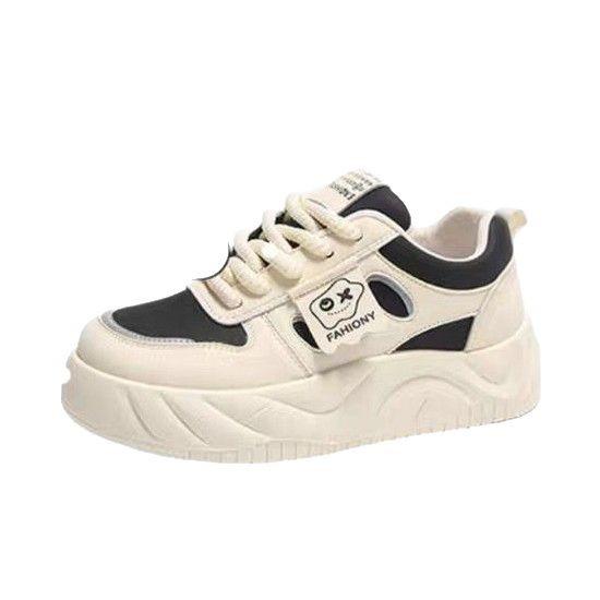 Little White Shoes Women's 2025 Spring New Internet Celebrity Explosion Thick-soled Heightening Board Shoes Soft-soled Sports and Leisure Single S