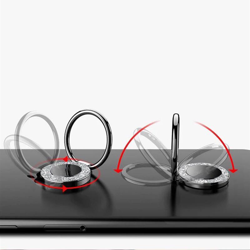 Křišťálový třpytivý bling diamantový držák prstenu pouzdro na telefon pro IPhone X XR XS Max 8 7 6 6S Plus Samsung Galaxy S9 S10 S10e Příslušenství