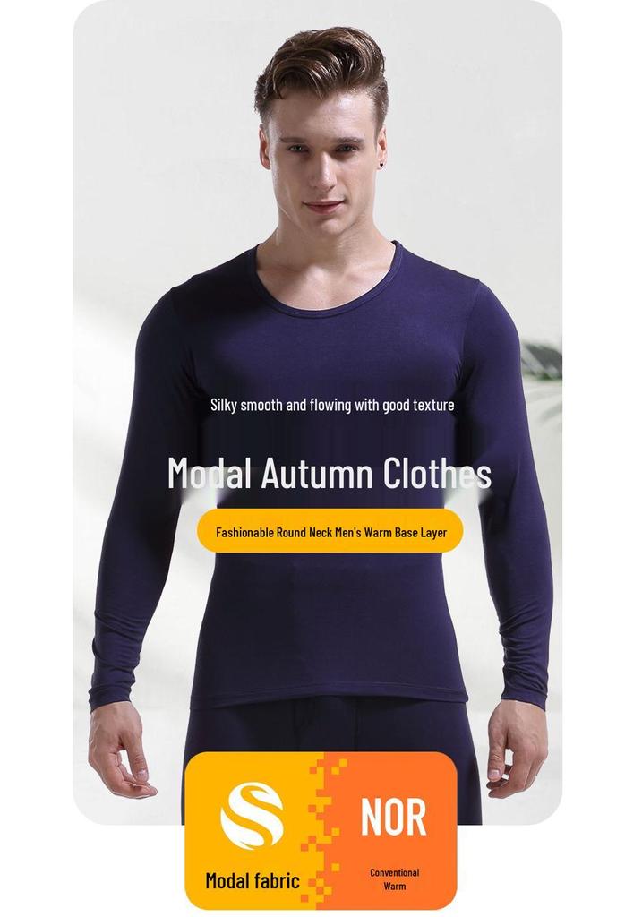 Men's Plus Size Cotton Wool Blend Base Layer Long Sleeve Top
