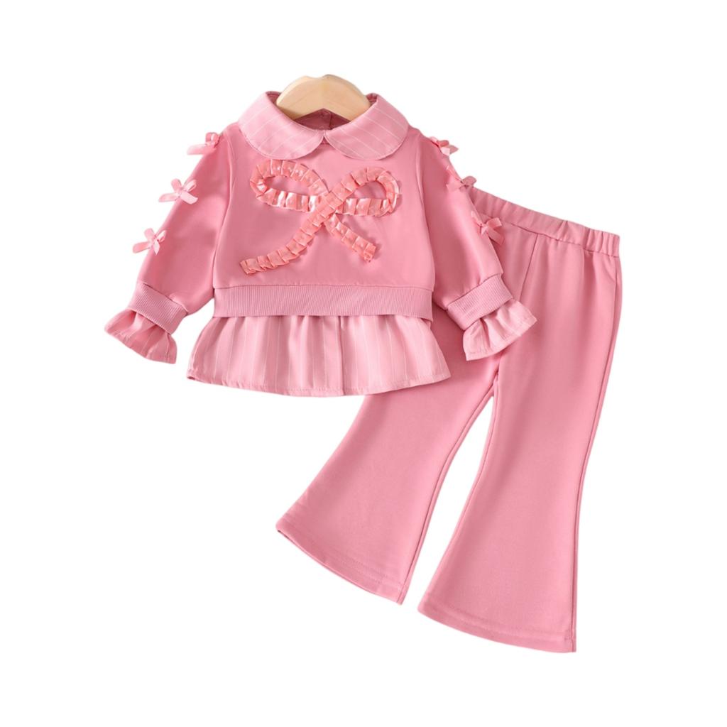 Kids Casual Long-Sleeve Set, Comfortable Daily Wear Outfits