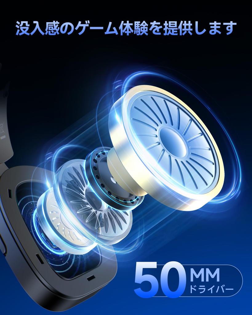 Gaming Headset Connection Wireless Headphones Low Latency 50mm Drivers Low Latency PS5 Headset 40H Rotating Function with Rotating Fit Compatible with