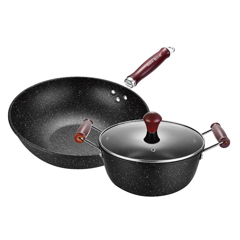 Balde Maifan Stone Wok & Soup Pot Set