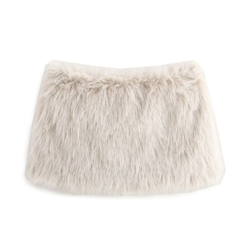 

Jnleaog Новое поступление Женская одежда Модный стиль Дизайн во французском стиле Модный Универсальный Повседневный стиль Сексуальная меховая юбка Short skirt XS