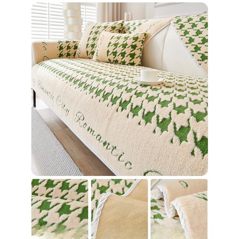 2024 Nový polštář na pohovku Zimní zesílený plyšový polštář protiskluzový potah na pohovku