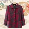 Spring & Autumn Lightweight Jacket for Mature Women - Stylish Lapel Top, Grandma's Fashionable Two-Way Shirt