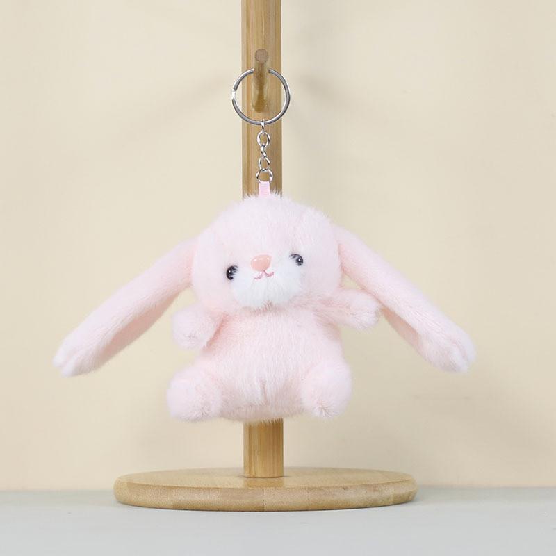 Cartoon Rabbit Plush Toy Keyring With Soft Polyester Material For Children