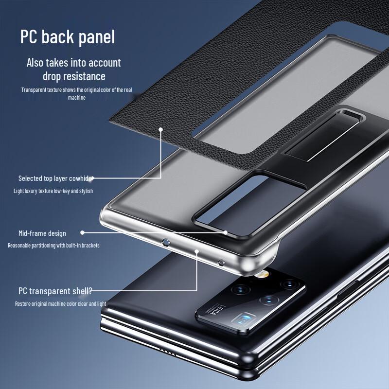 ESCASE Genuine Leather Folding Phone Case for Huawei Mate X Series