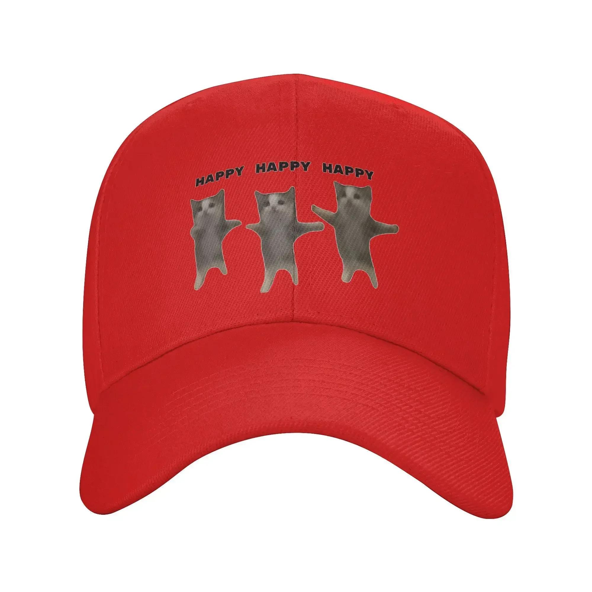 

UnisexHapi Cat Dance Meme Hats Trendy Snapback Cap Adjustable Casual Headwear Adjustable