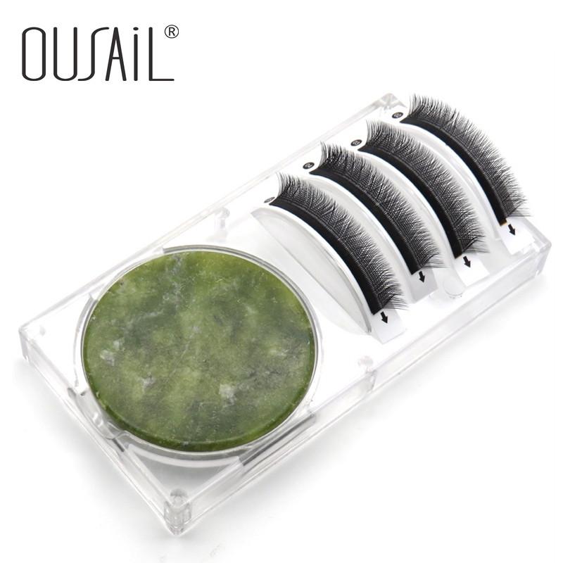 False Eyelashes and Adhesive Tray for Eyelash Extension