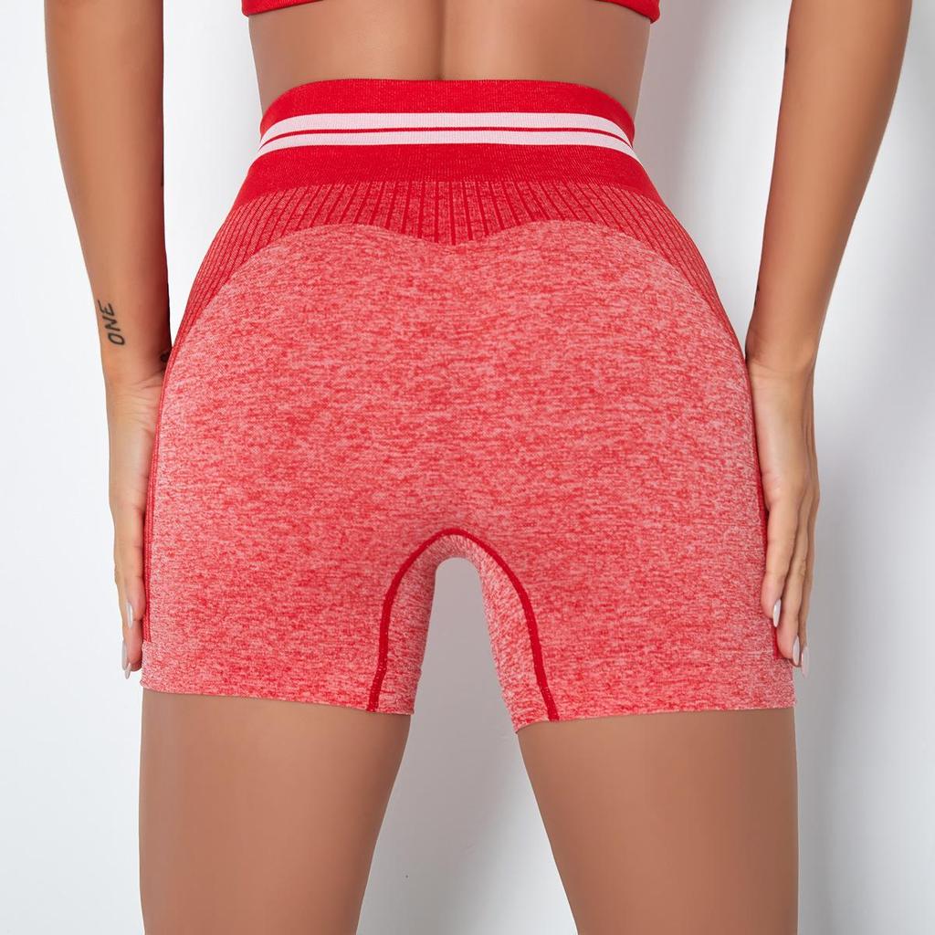 Damesnet rode strakke heuplift sportshort yogabroek voor dames sneldrogende training hardloopfitnessbroek