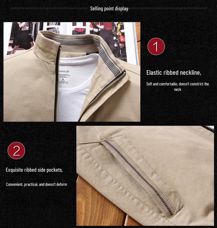 Men's Stand-up Collar Pure Cotton Baseball Jacket