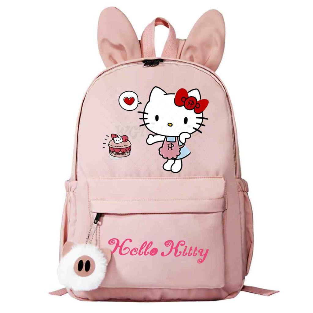 College Style Cute Print Junior High School High School Student Schoolbag Large Capacity Rabbit Ears Backpack Female