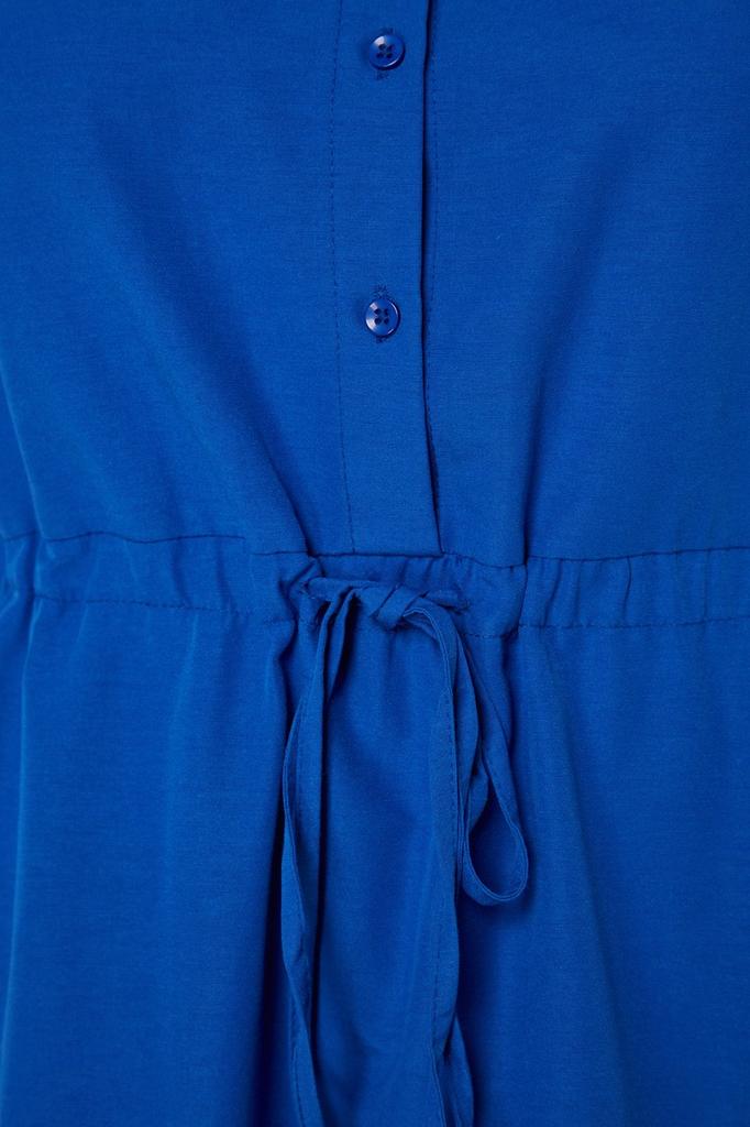 Damenstil Übergröße Saks Florales Bindegürtel Webkleid