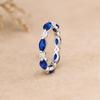 Sapphire & Cubic Zirconia Eternity Band for Women | Full Marquise Cut Wedding Ring | 925 Sterling Silver Anniversary, Engagement, Promise Gift