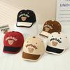 Niedliche Patchwork Baby Entenzungenkappe Cartoon Bär Lässige Baseballkappe Verstellbar Kinder Kleinkind Kurzer Schirm Sonnenhut