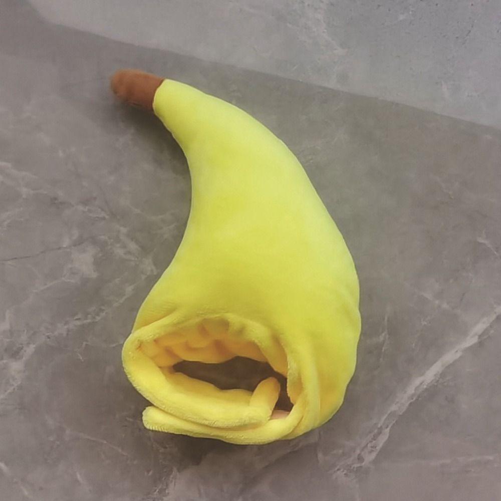 Pet Party Cap Cute Banana Cat Head Cover Adjustable Soft Pet Headwear Deformable Plush Cat Banana Headgear Pet Party