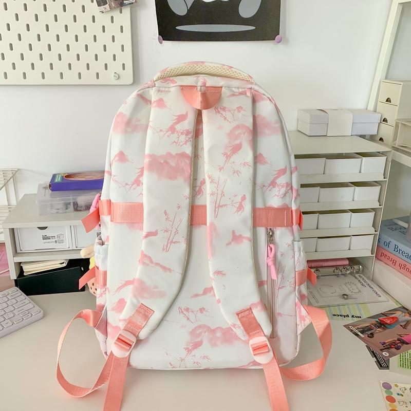 Студенческий школьный рюкзак женский большой вместимости с принтом рюкзак для учеников — фото 12