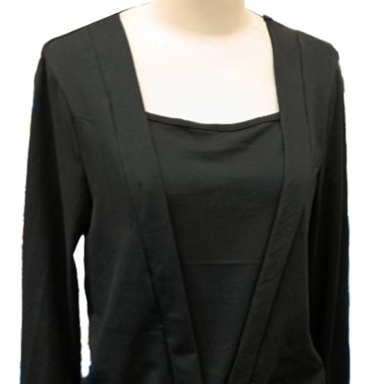 Damska bluzka kwadratowy kołnierz długi rękaw fason dwuczęściowy pulower topy jednolity kolor luźny krój jesienna koszulka