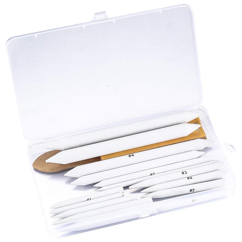 ABBY-Blending Stumps And Tortillions Set, 16 Pcs Paper Blending Stump Set, Paper Art Blenders Sketch Drawing Tools белый