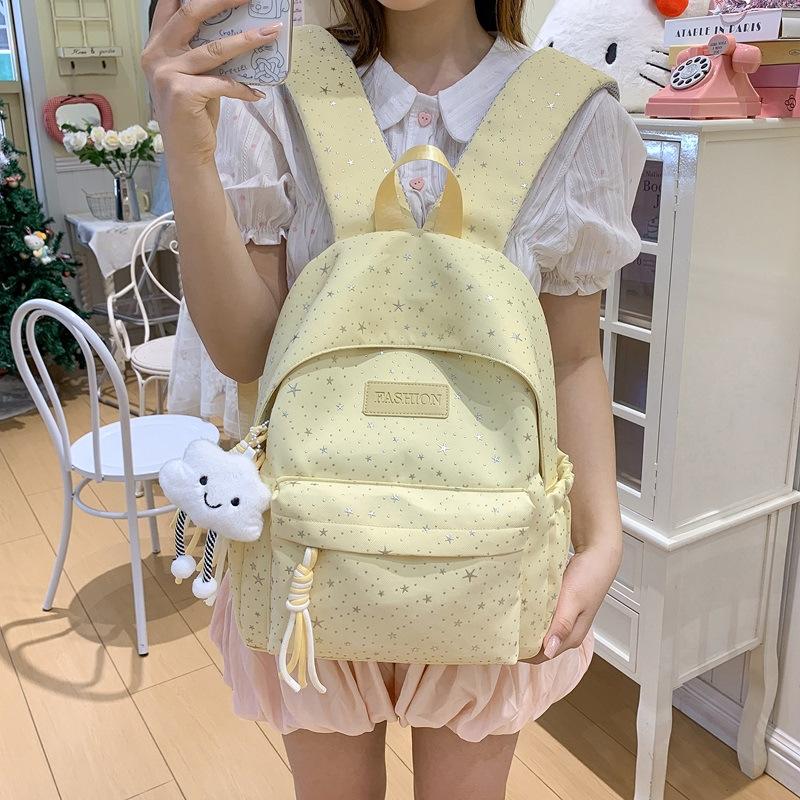 Schoolbag1011 new star schoolbag sweet and fresh girl style large capacity backpack light and fashionable middle and high school backpack