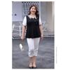 Plus Size Women's Summer New V Neck Waist Slimming Chiffon Short Sleeved Top