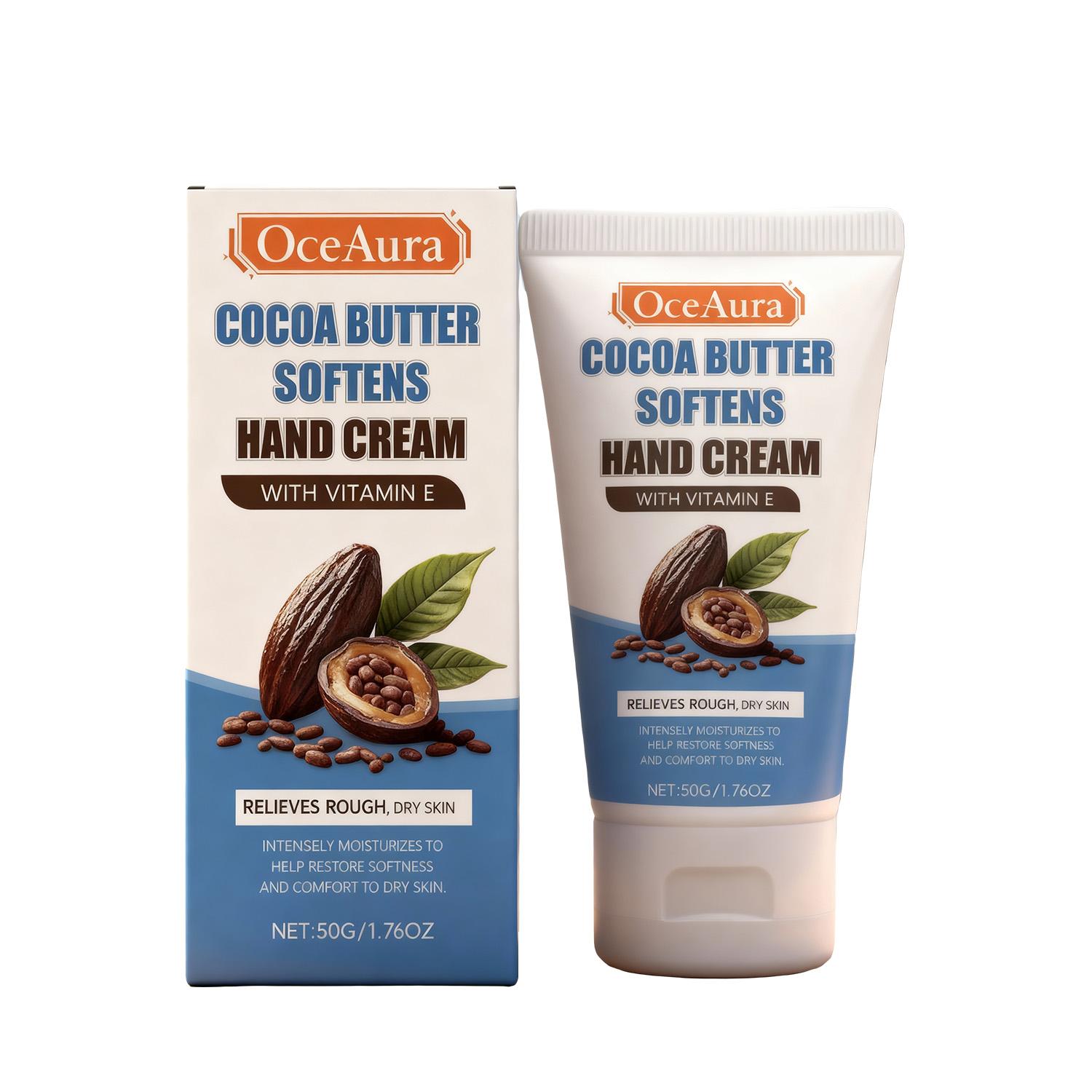OceAura Organic Cocoa Butter Hand Cream Moisturizer Soft Smooth Skin Care 50g