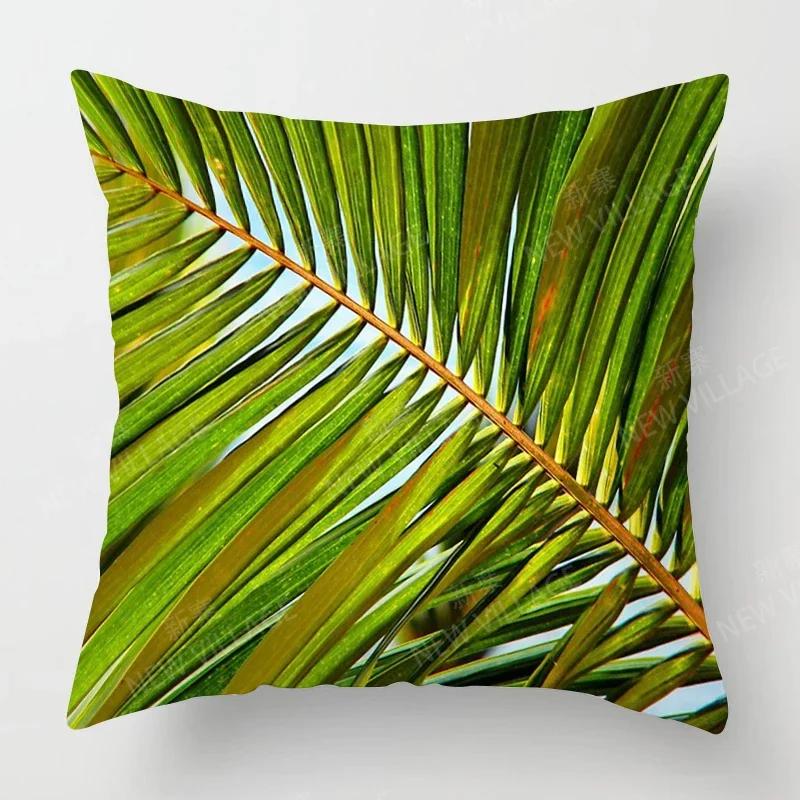 Nordic fall home decor autumn throw pillow case sofa Cushion cover modern 45x45cm 45*45 50x50 60x60cm 40*40cm green leaf plant