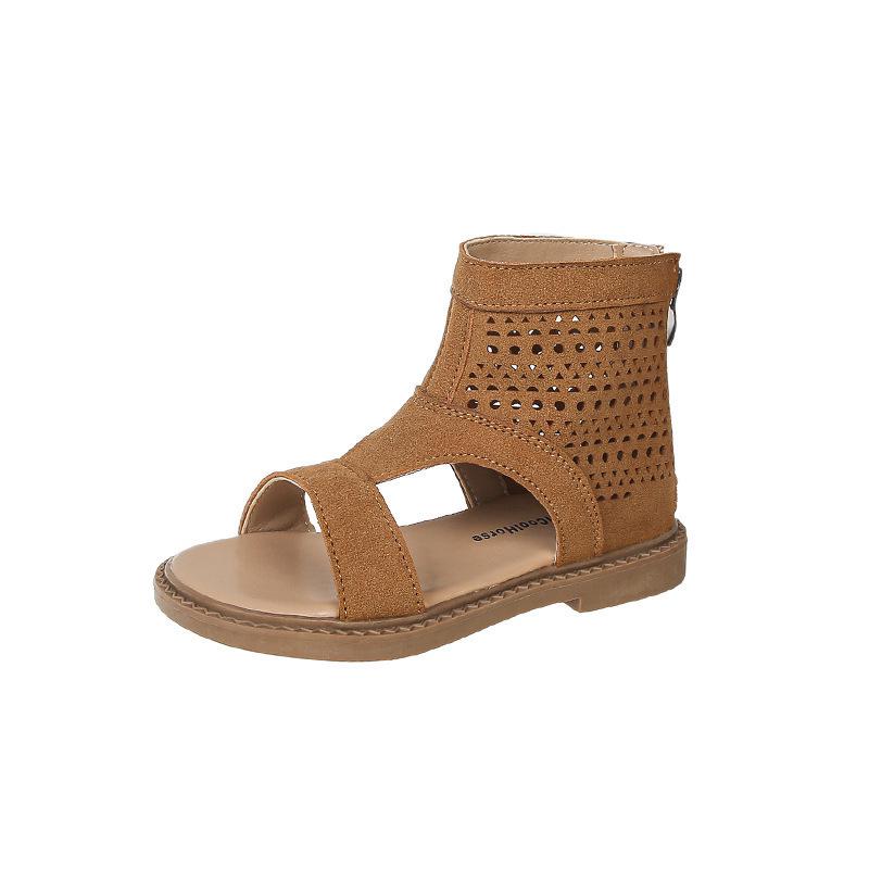 Atmungsaktive High-Top Römische Sandalen für Kinder mit weicher Sohle und Reißverschluss hinten für Mädchen, Sommer 2026