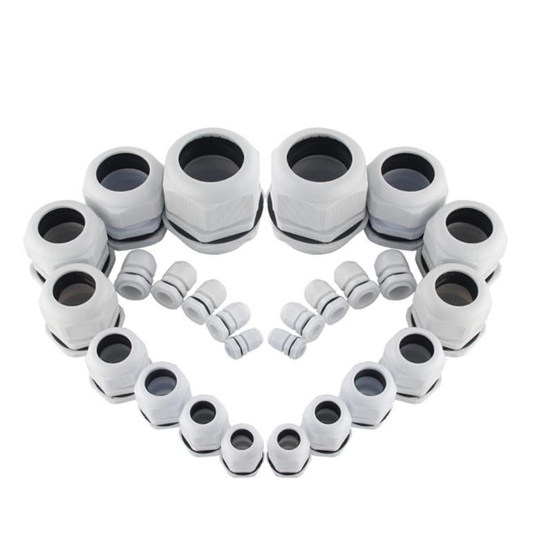 Waterproof Cable Gland Plastic Cable Entry IP68 PG7 For 3-6.5mm PG9 PG11 PG13.5 PG16 PG19/21 White Black Nylon Plastic Connector