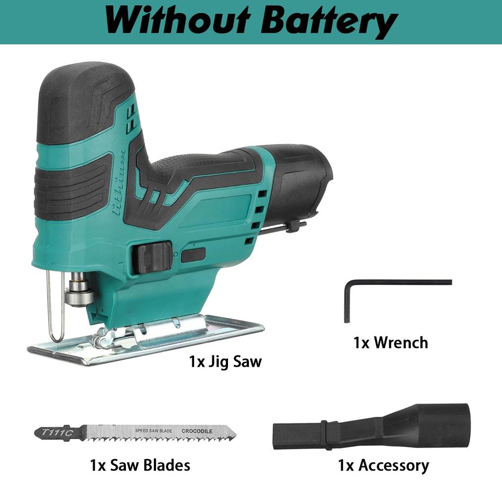 

12В 1080Вт Портативная электрическая пила Обрезная лобзиковая пила Аккумуляторные деревообрабатывающие электроинструменты Резак по дереву с 1/2 аккумулятором Only machine