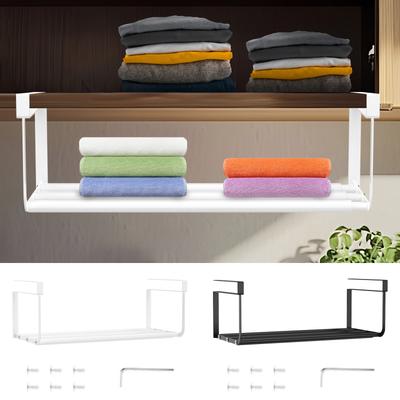 Hanging Under Shelf Organizer Rack Extendable Under Shelf Storage Basket for Pantry Cabinet Laundry Room Shoe Bench Closet