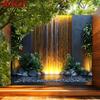 2D Modern Bamboo Water Feature Backdrop Photography Background Banner