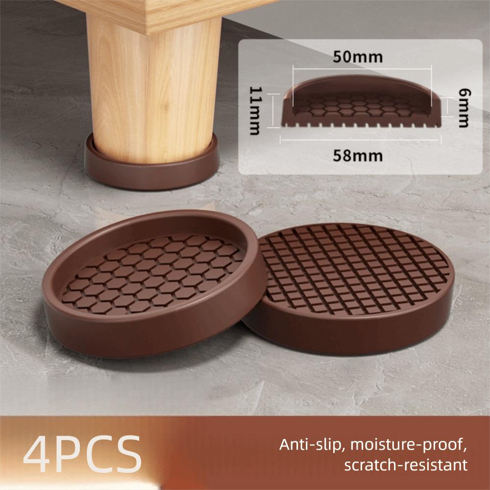 4PCS Non Slip Rubber Caster Cups Silicone Table Chair Leg Pads Furniture Wheel Stoppers  Furniture