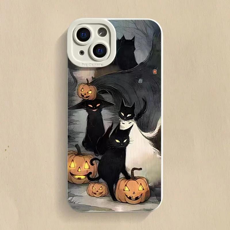 Cartoon Dark Funny Monster Cat Fox Creative Phone Case For iPhone 16 11 12 13 14 15 Pro Max 13 15 Pro XS XR XS 7 8 PLUS SE Cover