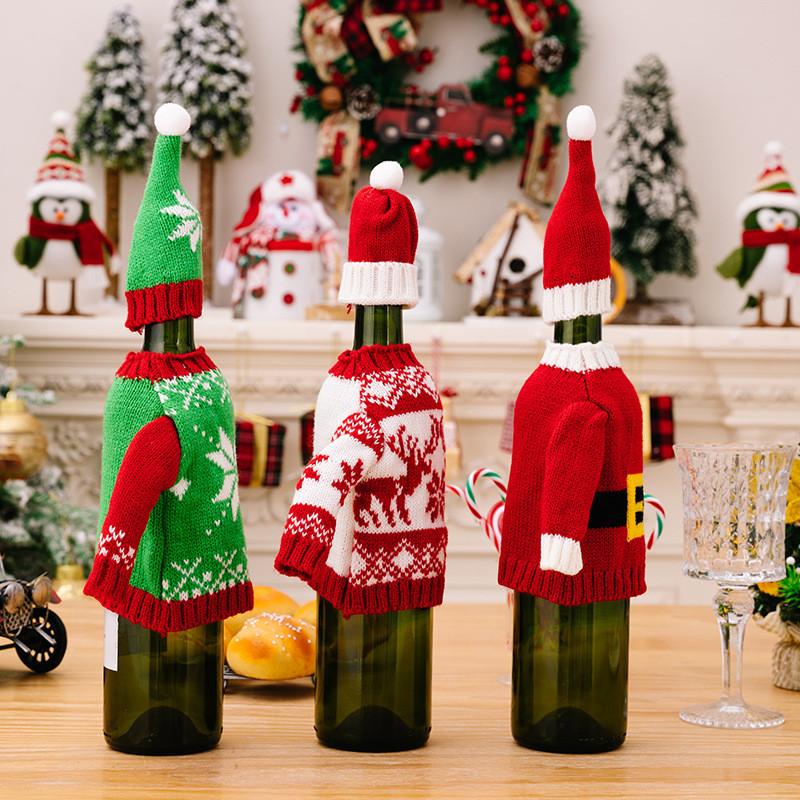Charming Knitted Wine Bottle Sweater Outfit For Holiday Decor With Elegant Designs