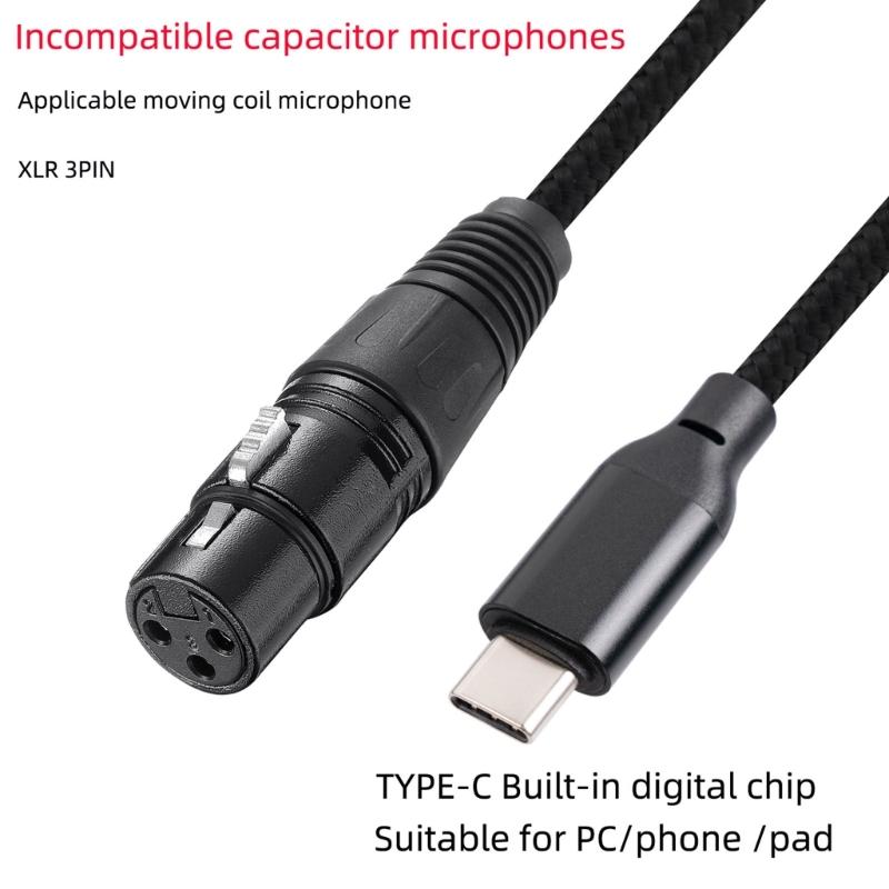 Type C Cable USB C To Female Cable Recording Cord Connectors Adapters Suitable for Studio and Stage Usage Wire