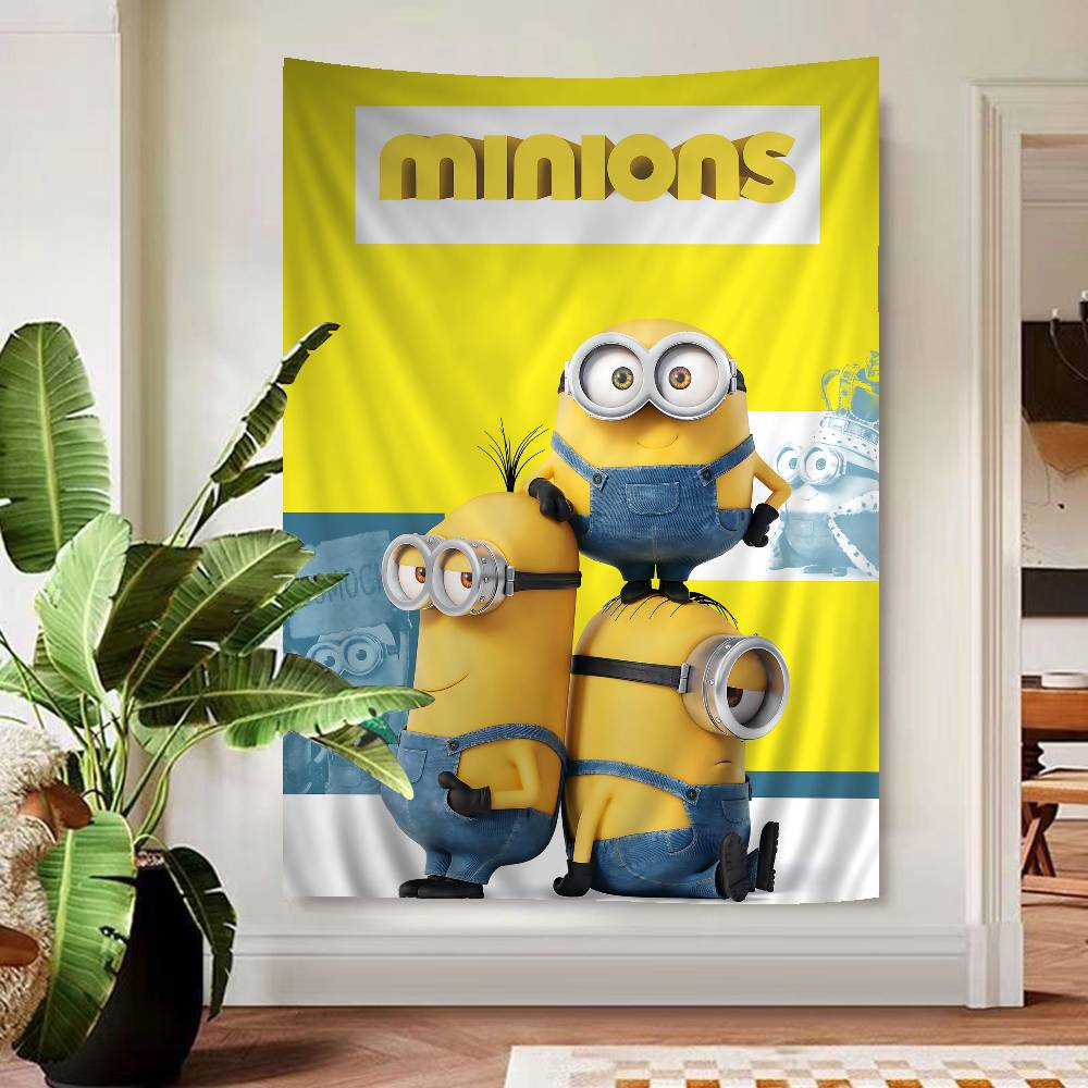 Cute M-minions DIY Wall Tapestry for Living Room Home Dorm Decor Wall Art Decor 100X70CM