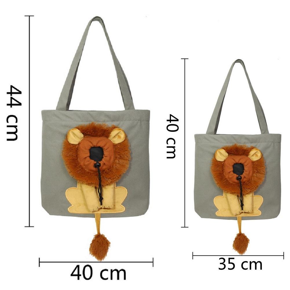 Haustier-Katzen-Tragetaschen, Löwen-Design, tragbare, atmungsaktive Tasche, Katzen-Hunde-Tragetaschen, ausgehende Reisen, Haustiere, Handtasche mit Sicherheitsreißverschluss