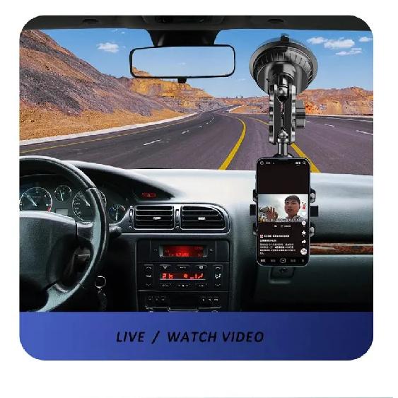 Car Phone Mount Video Recording Universal Magic Arm Suction Car Phone Holder Mount Windshield Window Glass Vlog Shooting