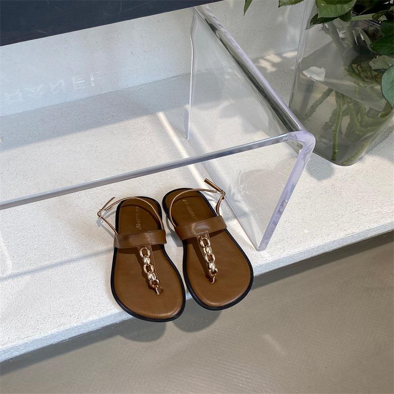 Fashion Beige Heeled Sandals Clear Shoes Slip-on Loafers Summer Women's Flip Flops Platform Soft Black Pearl Outside Elastic Band Girls