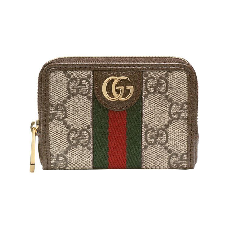Gucci Ophidia Logo Stripe Web Zipper Wallet Unisex Wallet Brown Ebony 662294-2ZGFG-8745