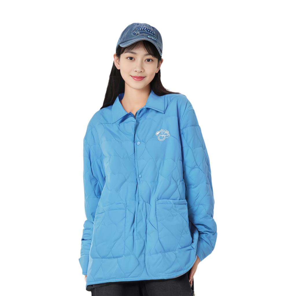 Li Ning X League Of Legends Collaboration Poro Solid Color Loose Warm Cotton Jacket Women Jacket Xinjiang-Blue AFMT030-2