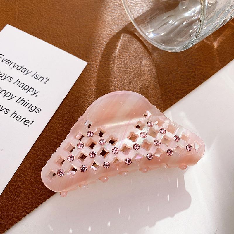 Chic Trendy And Oversized Rhinestone Hair Claw Clip In Soft Pastel Colors For Women