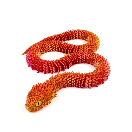 3D Printed Snake Figurine Movable Joints Snake Figure Articulated Animal Model Toy Home Office Bookshelf Desktop Decoration Ornament