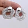 Trendy Twist Hollow Crystal Net Drop Earrings for Women Golden Silver European Simple Dangle Earrings Statement Jewelry