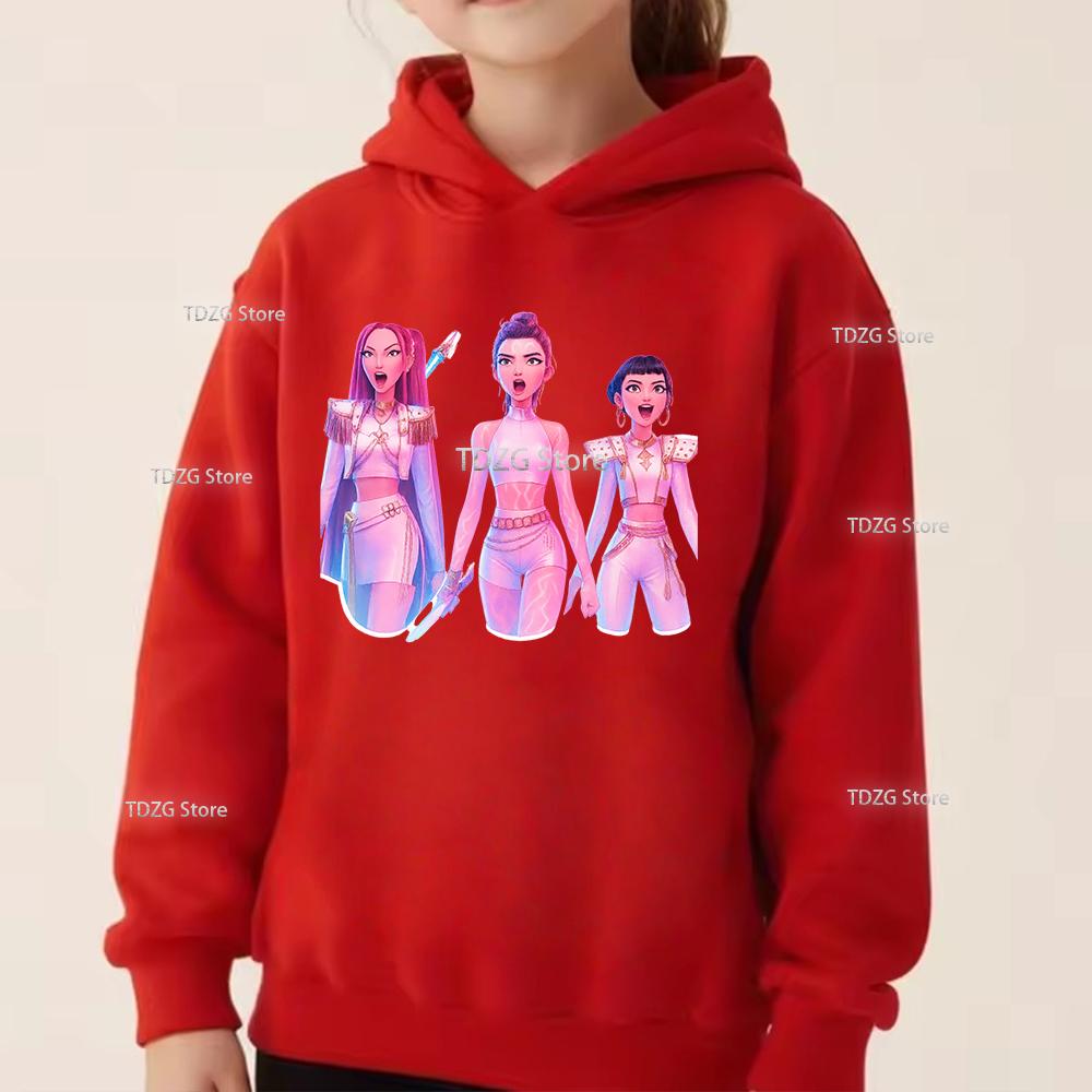 Autumn KPop Devil Hunter Fashion Girl Group Printed Children's Long Sleeved Clothing Boys and Girls Casual Sports Hoodies
