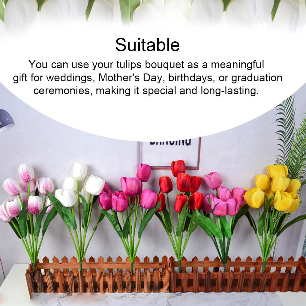 2pcs Artificial Flowers Tulips Real Touch Hand Faux Flower for Wedding Decoration Party Arrangements Garden Decor